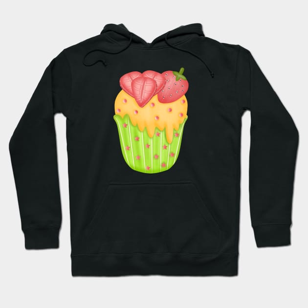 Cute strawberry cupcake 🍓. Hoodie by Onanong art design shop.